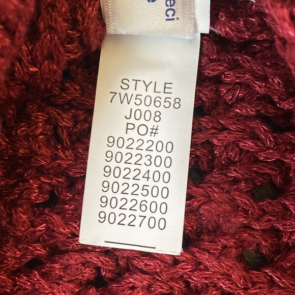 Lucky Brand Marissa Open Knit Sweater Metallic Red Size Small.  Crochet. - Picture 12 of 12